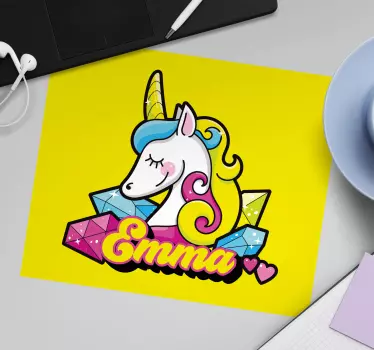 Podloga za miš s imenom s likom jednoroga - TenStickers