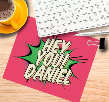Podloga za miš s imenom s odvažnom strip porukom - TenStickers