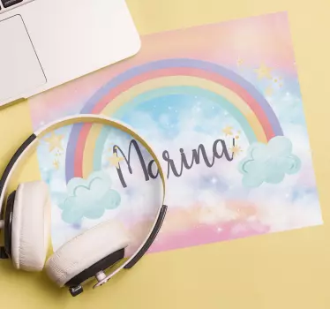 Podloga za miš s imenom Šareni dušeci u oblacima - TenStickers