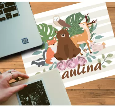 Podloga za miš s imenom slatka životinjska kompozicija - TenStickers