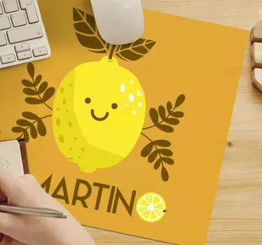 Podloga za miš s imenom sretni limun karakter - TenStickers