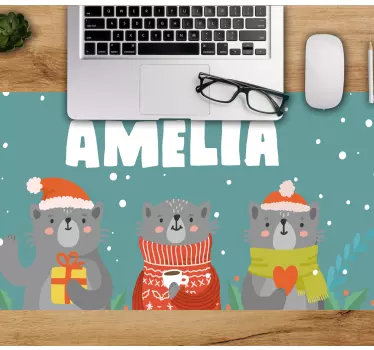 Podloga za miš s imenom trio blagdanskih životinja - TenStickers