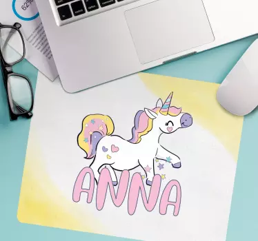 Podloga za miš s imenom u jednorog tematici - TenStickers