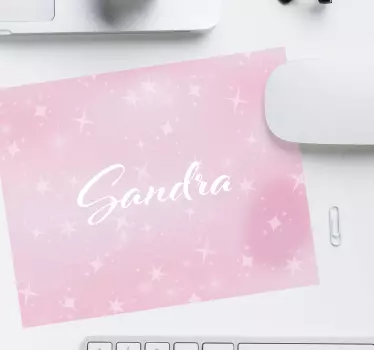 Podloga za miš s imenom u ružičastom sjaju - TenStickers