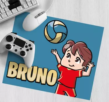Podloga za miš s imenom veseli dječak u igri - TenStickers