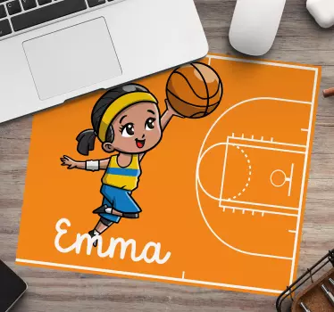 Podloga za miš s imenom veseli košarkaš - TenStickers