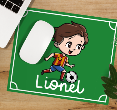 Podloga za miš s imenom veseli nogometni lik - TenStickers