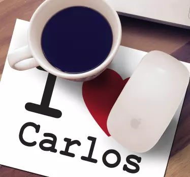 Podloga za miš s imenom volim carlosa - TenStickers