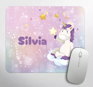 Podloga za miš s imenom lijepi jednorog - TenStickers