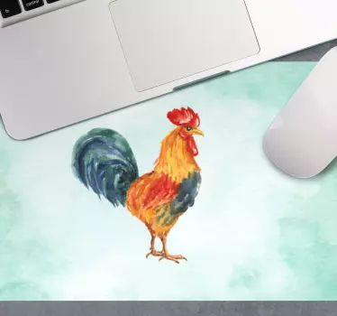 Realističan crtež u boji originalnog podmetača za miš pijetla - TenStickers