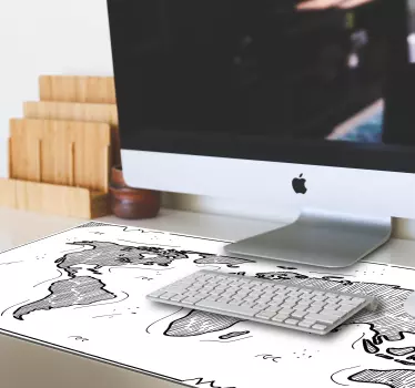 Reljefna karta svijeta karta svijeta vinil jastuk za miš - TenStickers