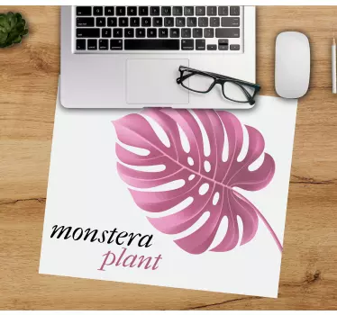 Ružičasta minimalistička podloga za miša monstera s navodnicima - TenStickers