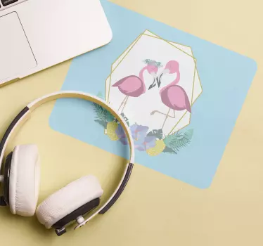 Ružičasti flamingosi s dlanovima originalna podloga za miš - TenStickers