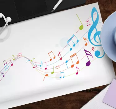 šarene glazbene note originalna podloga za miš - TenStickers