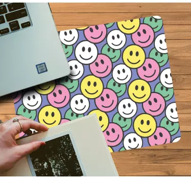 šareni pastelni smajlići originalna podloga za miša - TenStickers