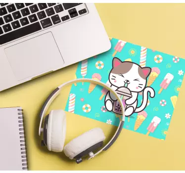 Slatka mačka sa sladoledom originalna podloga za miš - TenStickers