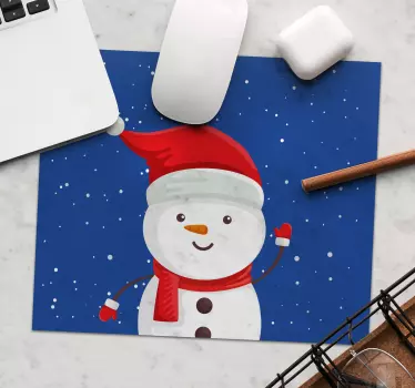 Snjegović s plavom pozadinom originalna podloga za miša - TenStickers