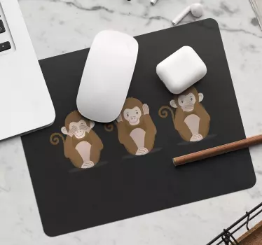 Tri majmuna emoji originalna podloga za miša - TenStickers