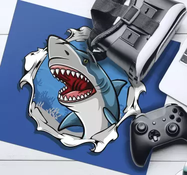Veliki morski pas 3d riba miš - TenStickers