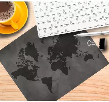 Worldmap sivi tonovi karta podloga za miš - TenStickers