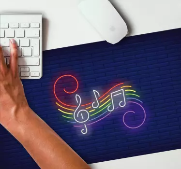 Zid od opeke duga glazbene note originalna podloga za miš - TenStickers
