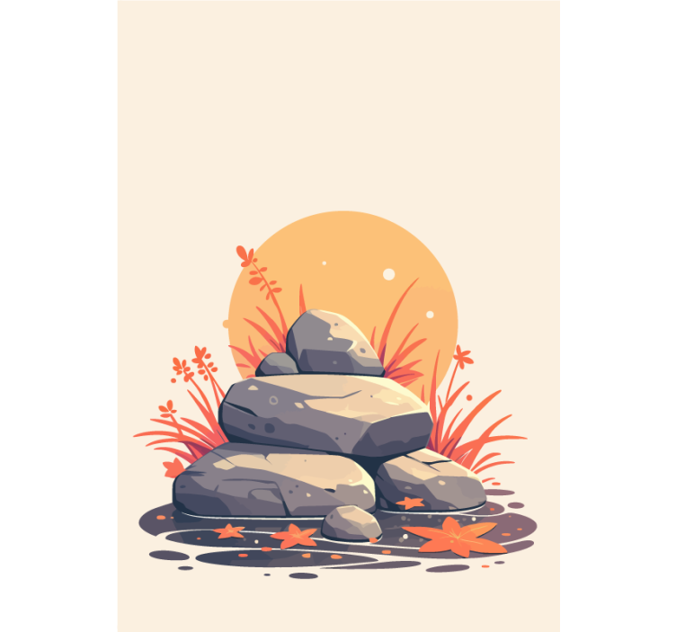 Rolo zavjese kupaonica kamenje na vodi - TenStickers