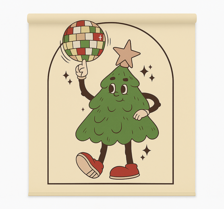 Zavjese za dnevni boravak groovy disco drvo - TenStickers