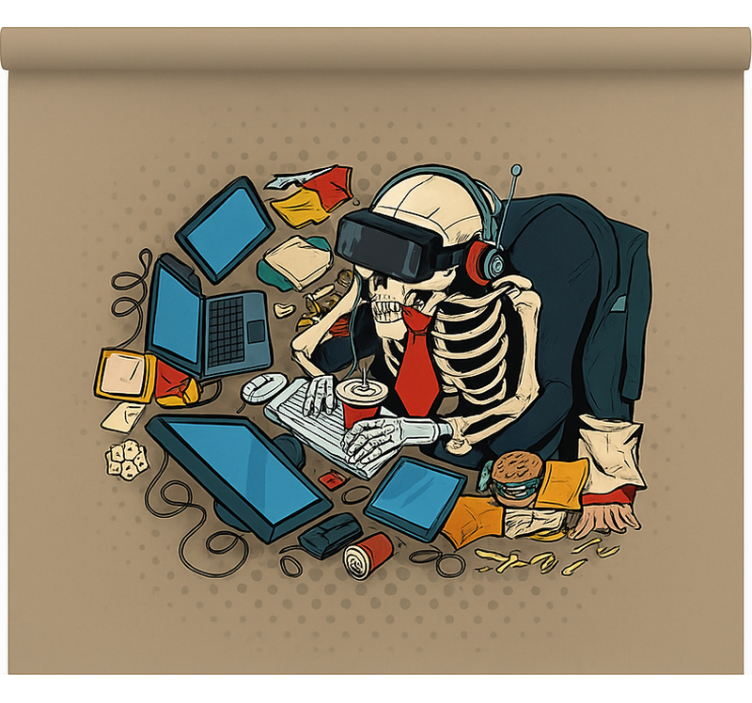 Rolo zavjese štreber kostur retro igrač - TenStickers