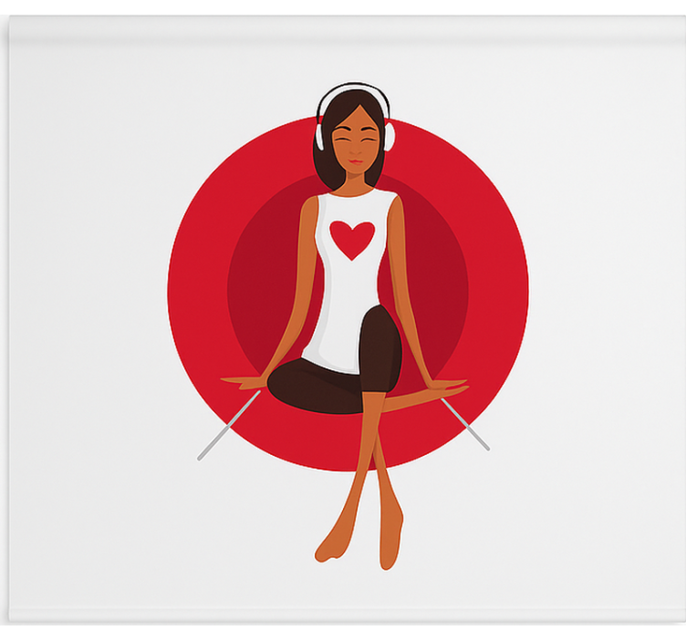 Rolo zavjese tinejdžerski djevojka sluša glazbu - TenStickers