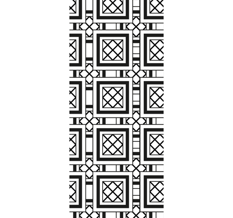 Zavjese za kuhinju u stilu crnih hidrauličnih pločica - TenStickers