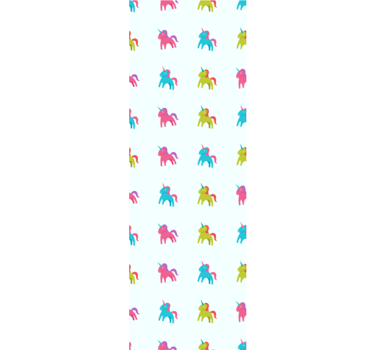 Zavjese za dječju sobu s jednorozima na plavoj pozadini - TenStickers