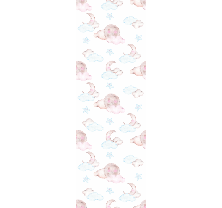 Zavjese za dječju sobu s motivom mjeseca u akvarelu - TenStickers