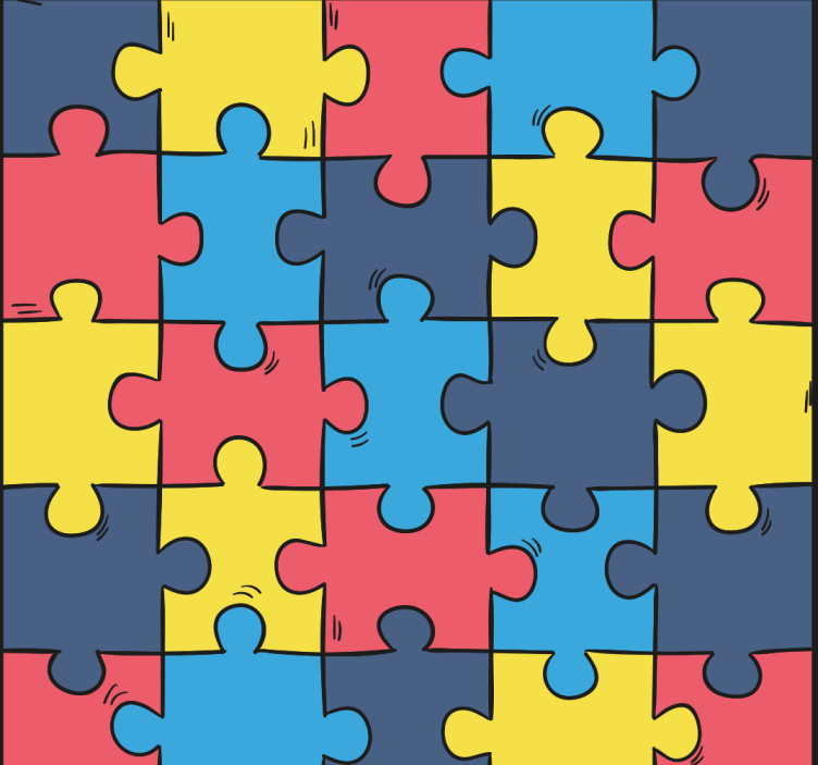 Zavjese za dječju sobu puzzle s duginim bojama - TenStickers