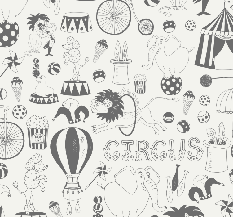 Zavjese za dječju sobu circus nordic boje - TenStickers