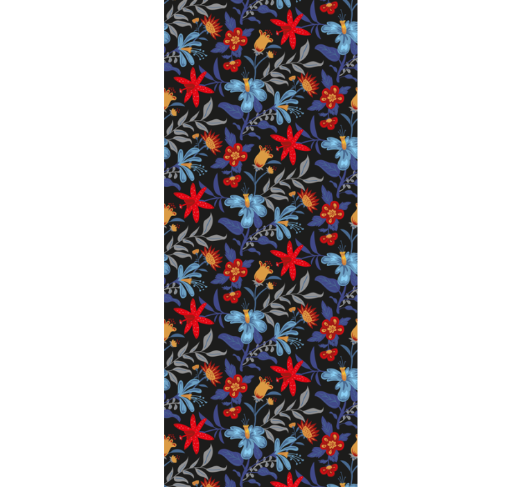 Rolo zavjese ured cvjetni uzorak 'tricot' crne - TenStickers