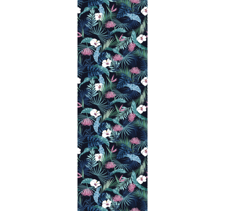 Rolo zavjese ured s egzotičnim biljkama na listovima - TenStickers