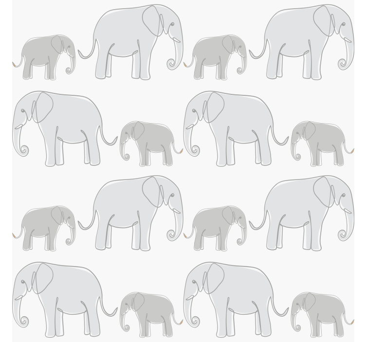 Sive zavjese s minimalističkim slonovima - TenStickers