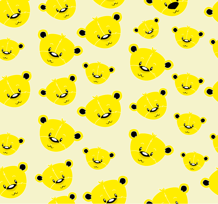 Rolo zavjese žuta boja s uzorkom slatkih medvjedića - TenStickers
