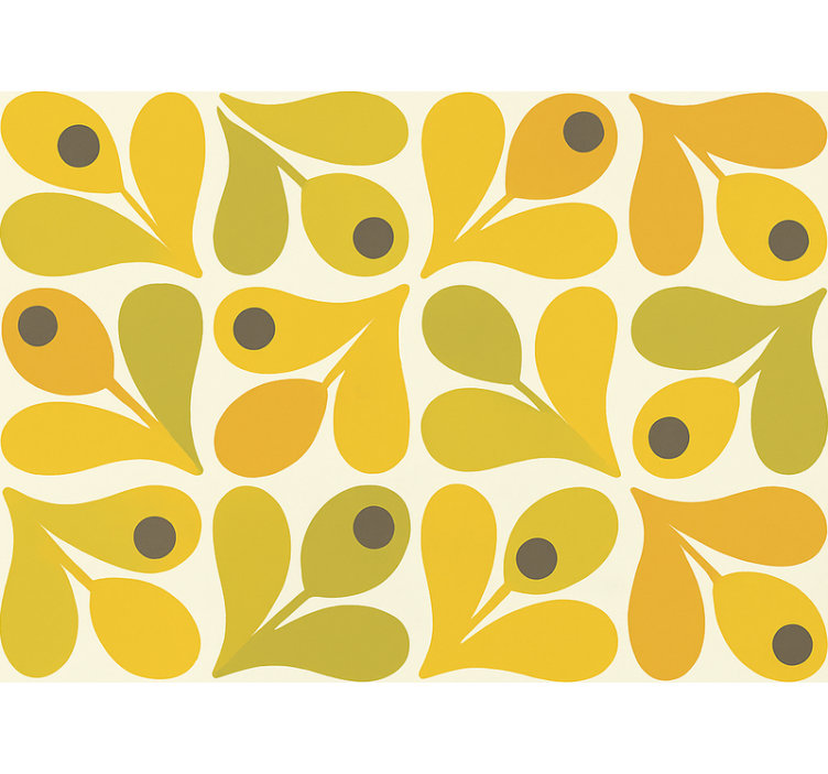Rolo zavjese žuta boja retro žute geometrije - TenStickers