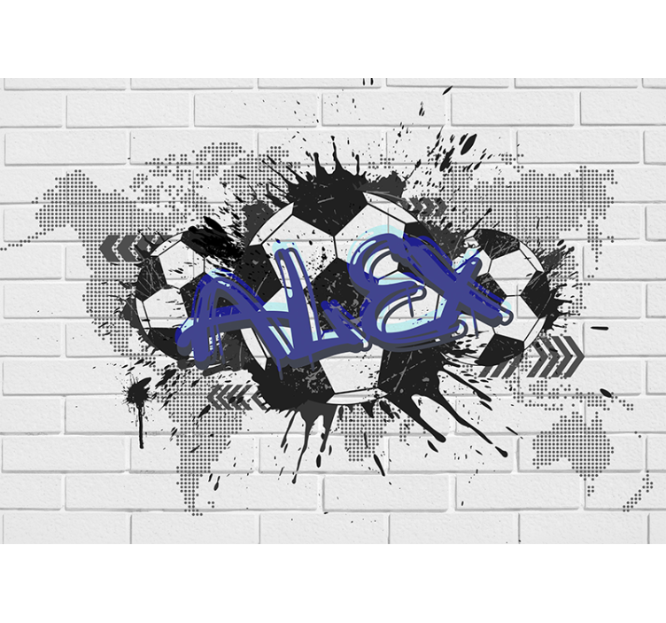 Bijele zavjese s grafitima nogometnog motiva - TenStickers
