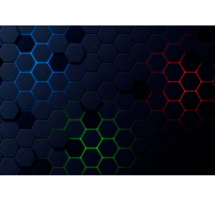 Crne zavjese s tamnim heksagonalnim uzorkom 3d efekta - TenStickers