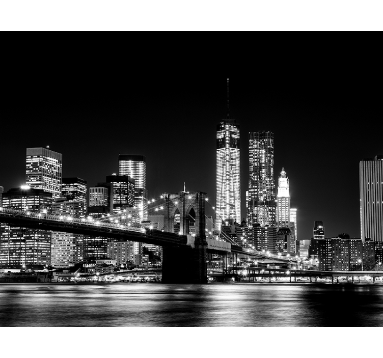 Crne zavjese s fotomuralom new york istočni rio - TenStickers