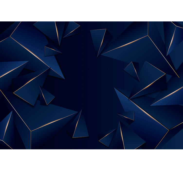 Crne zavjese s plavim i zlatnim geometrijskim uzorkom - TenStickers