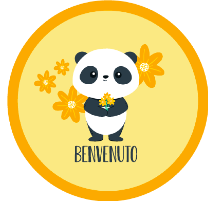Rolo zavjese žuta boja panda dobrodošli u moju sobu - TenStickers