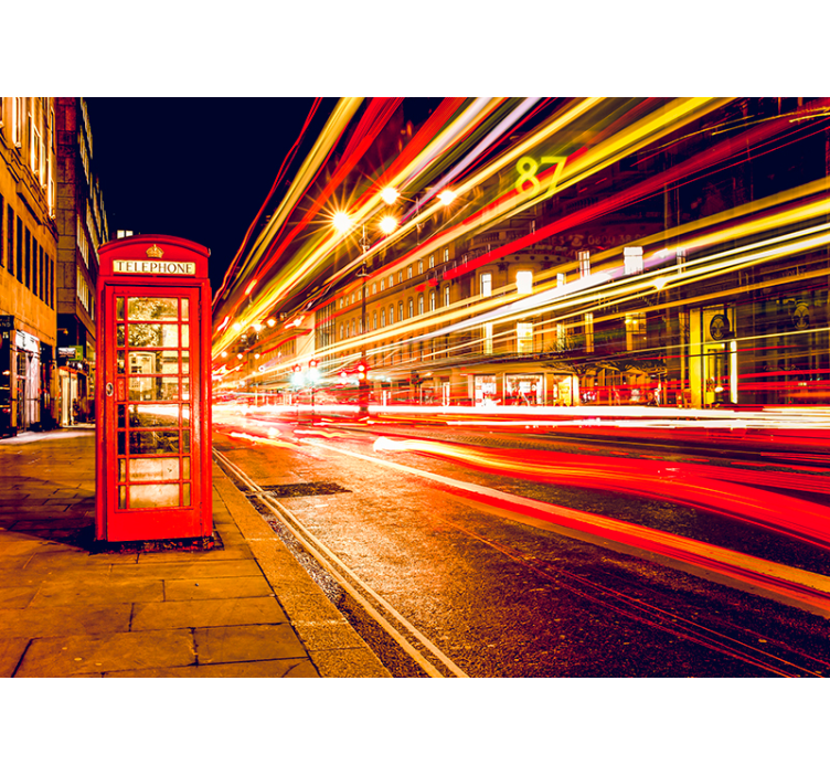 Crvena zavjesa ikonična londonska noć - TenStickers
