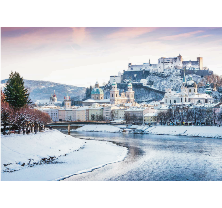 Zavjese za dnevni boravak salzburg zima - TenStickers