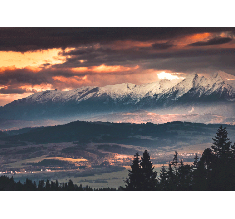 Zavjese za dnevni boravak zlatni vrh poljski tatry - TenStickers