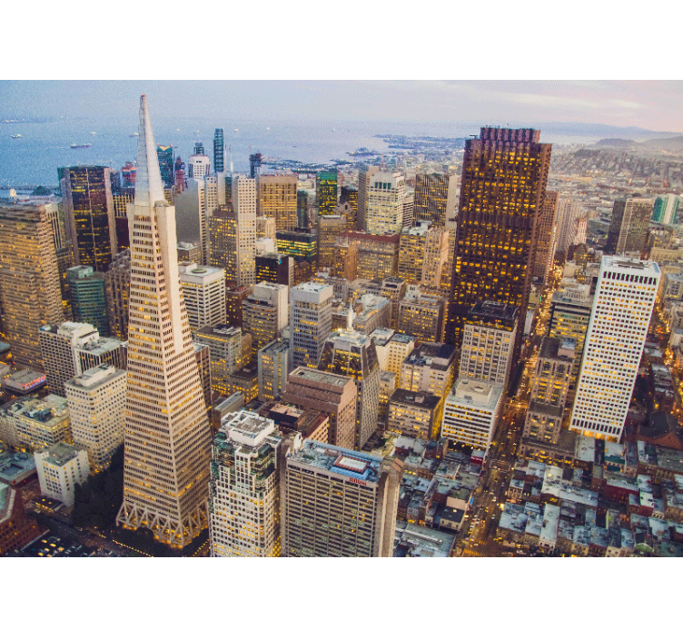 Zavjese za dnevni boravak san franciscoovi neboderi - TenStickers