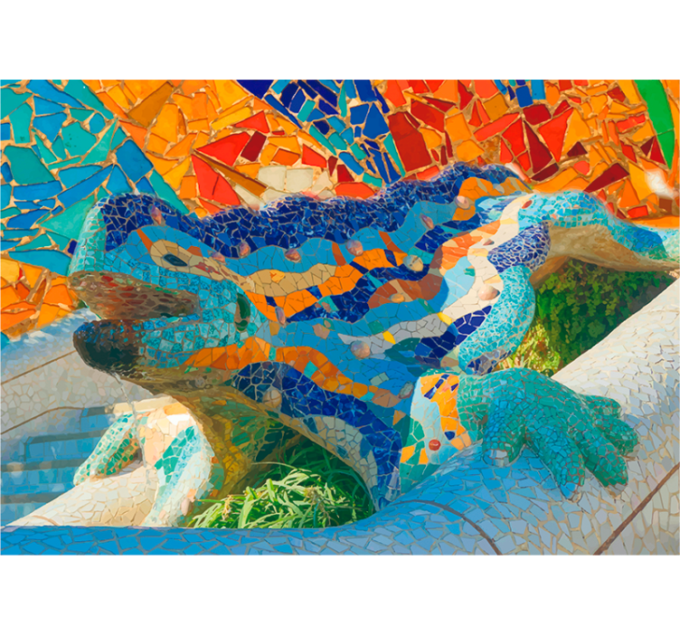 Zavjese za dnevni boravak fotomural park güell - TenStickers