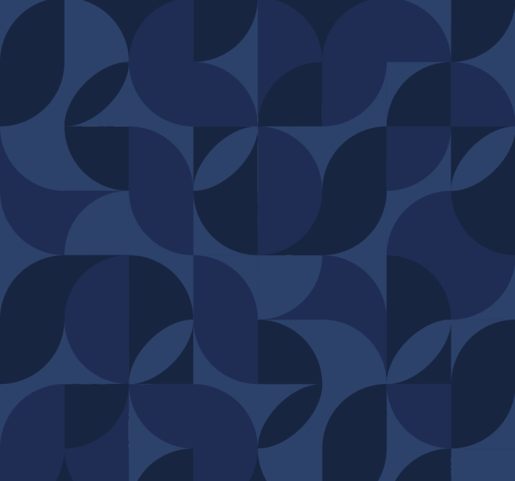 Plave zavjese u retro geometrijskom stilu - TenStickers